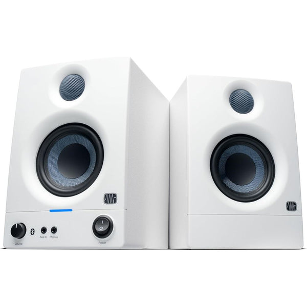 PreSonus Eris 3.5BT Bluetooth Studio Monitors (White), Pair — Powered, Active Monitor Speakers for Desktop, Turntable, Record Player, Bookshelf, DJ Speakers