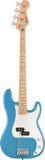 Squier Squier Sonic Precision Bass California Blue Maple Fingerboard Bundle with Fender Classic Guitar Picks 12-Pack, 10ft Series Instrument Cable Black, Logo Guitar Strap 2in Black with White