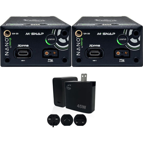 Core SWX NANO-C98MX HDV Battery with Ring LED Gauge (98Wh, Sony BP-U) (2 Pack) Bundle with Core SWX XPD-45 Universal 45W USB-C PD Wall Charger with Cable