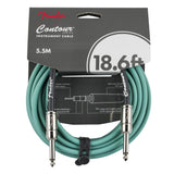 Fender Contour Instrument Cable, Guitar Cable, Guitar Accessories, Straight/Straight, Sherwood Green, 18.6 ft (Pair)