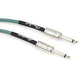 Fender Contour Instrument Cable, Guitar Cable, Guitar Accessories, Straight/Straight, Sherwood Green, 18.6 ft (Pair)