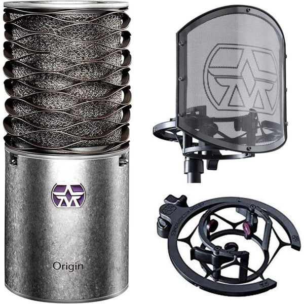 Aston Microphones Origin Large-Diaphragm Cardioid Condenser Microphone with The Swiftshield Pop Filter and Shock Mount Set