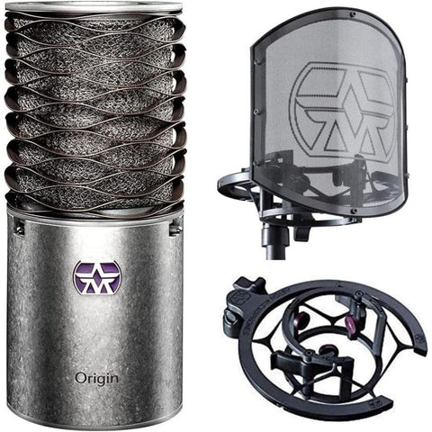Aston Microphones Origin Large-Diaphragm Cardioid Condenser Microphone with The Swiftshield Pop Filter and Shock Mount Set