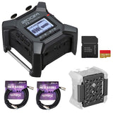 Zoom F3 2-Input / 2-Track Portable Field Recorder with Pro Field Kit Bundle with 64GB microSDXC Memory Card, Mounting Plate for Zoom F3 and XLR-P20T Pro 20 ft XLR Microphone Cable