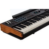 Arturia KeyLab 88 mk3 88-Key Hammer-Action Universal MIDI Controller (Black) Bundle with Arturia Wooden Legs for 88 MkII/PolyBrute Stand, Kaces KKC-LG Large Stretchy Keyboard Dust Cover