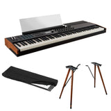 Arturia KeyLab 88 mk3 88-Key Hammer-Action Universal MIDI Controller (Black) Bundle with Arturia Wooden Legs for 88 MkII/PolyBrute Stand, Kaces KKC-LG Large Stretchy Keyboard Dust Cover