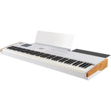 Arturia KeyLab 88 mk3 88-Key Hammer-Action Universal MIDI Controller (White) Bundle with Arturia Wooden Legs for 88 MkII/PolyBrute Stand, Kaces KKC-LG Large Stretchy Keyboard Dust Cover