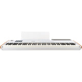 Arturia KeyLab 88 mk3 88-Key Hammer-Action Universal MIDI Controller (White) Bundle with Arturia Wooden Legs for 88 MkII/PolyBrute Stand, Kaces KKC-LG Large Stretchy Keyboard Dust Cover