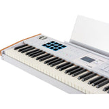 Arturia KeyLab 88 mk3 88-Key Hammer-Action Universal MIDI Controller (White) Bundle with Arturia Wooden Legs for 88 MkII/PolyBrute Stand, Kaces KKC-LG Large Stretchy Keyboard Dust Cover