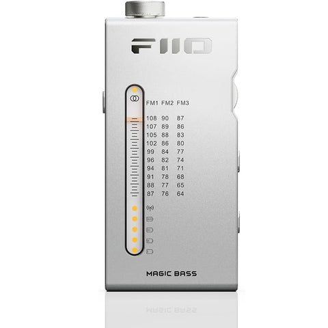 FiiO RR11 Portable HiFi FM Stereo Radio Receiver with Analog PVR Tuning, BASS+3D Sound Effects, 64MHz-108MHz (Silver, Hi-Res Audio Certified)