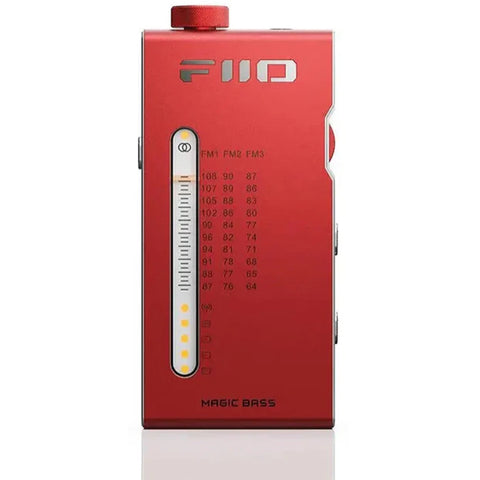 FiiO RR11 Portable HiFi FM Stereo Radio Receiver with Analog PVR Tuning, BASS+3D Sound Effects, 64MHz-108MHz (Red, Hi-Res Audio Certified)