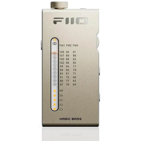 FiiO RR11 Portable HiFi FM Stereo Radio Receiver with Analog PVR Tuning, BASS+3D Sound Effects, 64MHz-108MHz (Titanium Gold)