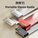 FiiO RR11 Portable HiFi FM Stereo Radio Receiver with Analog PVR Tuning, BASS+3D Sound Effects, 64MHz-108MHz (Titanium Gold)
