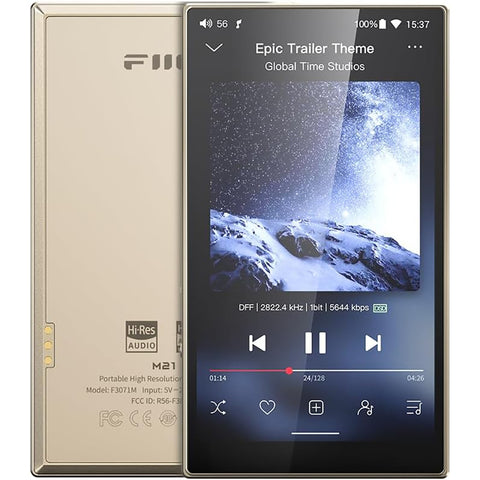 FiiO M21 Android 13 Portable Music Player MP3 Snapdragon 680 4* CS43198 DAC Chips Hi-Res Audio DSD Bluetooth LDAC (Titanium Gold)