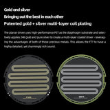 FiiO FT7 Headphones Open-Back Planar 106mm Planar Magnetic Monitor Earphone Gold Diaphragm Carbon Fiber Shell Detachable Cables (Black)