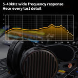 FiiO FT7 Headphones Open-Back Planar 106mm Planar Magnetic Monitor Earphone Gold Diaphragm Carbon Fiber Shell Detachable Cables (Black)