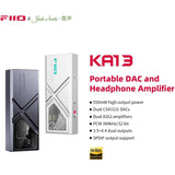 FiiO/JadeAudio KA13 Portable DAC Dongle, USB-C Adapter, 3.5mm and 4.4mm Outputs Compatible with Android/iOS System/PC/Music Players, PCM 384kHz/32bit | DSD256 550mW high Power (Silver)
