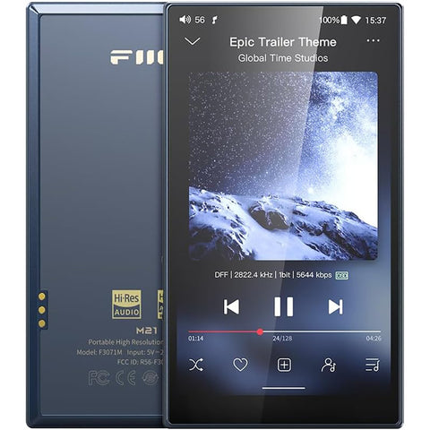 FiiO M21 Android 13 Portable Music Player MP3 Walkman Snapdragon 680 4* CS43198 DAC Chips Hi-Res Audio DSD Bluetooth LDAC (Blue-Black)