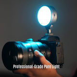 Sol 5 Spectra On Camera Light Kit Portable Cold Shoe Mount RGBCW Camera Light 1700K-10000K CRI/TLCI 96+ 36000 Colors RGB Video Light with Touchpad and Magnetic Mount System