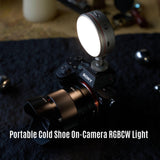 Sol 5 Spectra On Camera Light Kit Portable Cold Shoe Mount RGBCW Camera Light 1700K-10000K CRI/TLCI 96+ 36000 Colors RGB Video Light with Touchpad and Magnetic Mount System