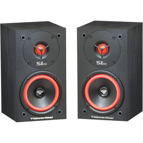 Cerwin Vega SL-5M 5 1/4" 2-Way Satellite Speakers with 1" Soft Dome Tweeter - Set of 2 - Black