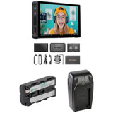 Portkeys PT5 III Camera Monitor 5.4" 800nits Bundle with Pawa NP-F550 Lithium-Ion Battery Pack (7.4V, 2000mAh), Watson Compact AC/DC Charger for L&M Series Batteries