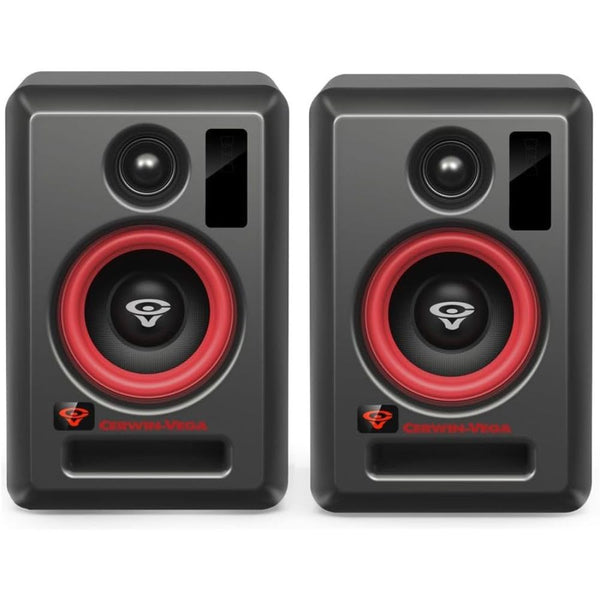 Cerwin Vega VEGA4SB-PR 4" 60W 2-Way Studio Monitors Full Range Powered Black HUB and SAT Set