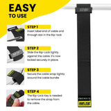 Rip-Tie 1 x 9.5" Rip-Lock CableWrap 10-Pack (Black)