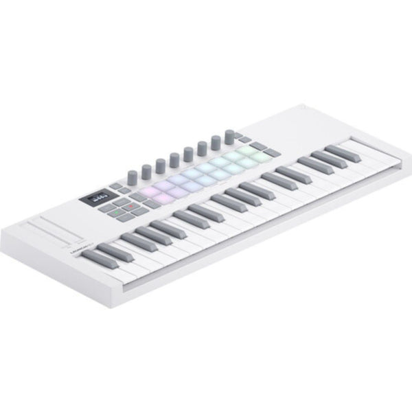 Novation Launchkey Mini 37 MK4 USB MIDI Keyboard Controller (White, 37 Mini Keys)