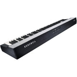 Kurzweil KaP1 Portable Digital Piano (Black) Bundle with Stretchy Keyboard Dust Cover, large and Universal Piano-Style Sustain Pedal