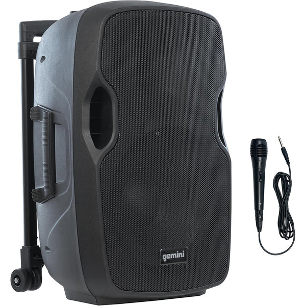 Gemini 12” 1500W Wireless Battery-Powered Bluetooth PA Speaker with Mic & Guitar Inputs, (AS-12TOGO) USB/SD/FM – Rugged Pro Audio for Outdoor Events, Instructors & Musicians