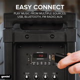 Gemini 12” 1500W Wireless Battery-Powered Bluetooth PA Speaker with Mic & Guitar Inputs, (AS-12TOGO) USB/SD/FM – Rugged Pro Audio for Outdoor Events, Instructors & Musicians