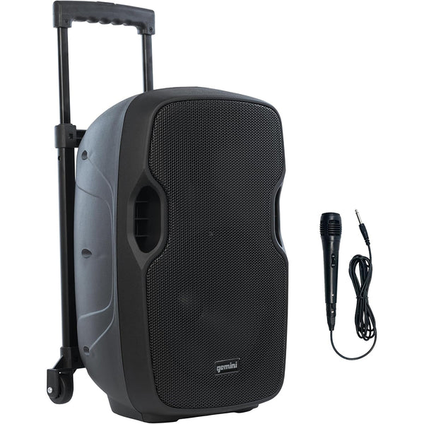 Gemini 10” 1000W Wireless Battery-Powered Bluetooth Speaker with Trolley Handle, Mic/Guitar Inputs & Echo – Mobile Sound System for Gigs, Classes & Street Performers (AS-10TOGO)