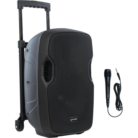 Gemini 10” 1000W Wireless Battery-Powered Bluetooth Speaker with Trolley Handle, Mic/Guitar Inputs & Echo – Mobile Sound System for Gigs, Classes & Street Performers (AS-10TOGO)