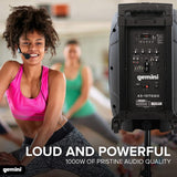 Gemini 10” 1000W Wireless Battery-Powered Bluetooth Speaker with Trolley Handle, Mic/Guitar Inputs & Echo – Mobile Sound System for Gigs, Classes & Street Performers (AS-10TOGO)
