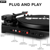 Gemini Sound TT-900 - Classic Black 3-Speed Turntable with Pitch Adjustment, Bluetooth Connectivity, and High-Fidelity Stereo Sound