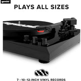 Gemini Sound TT-900 - Classic Black 3-Speed Turntable with Pitch Adjustment, Bluetooth Connectivity, and High-Fidelity Stereo Sound
