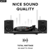 Gemini Sound TT-900 - Classic Black 3-Speed Turntable with Pitch Adjustment, Bluetooth Connectivity, and High-Fidelity Stereo Sound