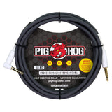 Pig Hog Hex Series 1/4 Inch Silent Instrument Cable 10 ft Grey, Right Angle (Pair)