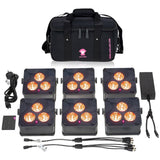 Ape Labs Maxi 2.0 IP - DJ LED Par Lights Wireless Battery Uplight Gray RoadPack (6pc)