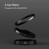 Urth 72mm UV, Circular Polarizing (CPL), ND8, ND1000 Lens Filter Kit (Plus+)