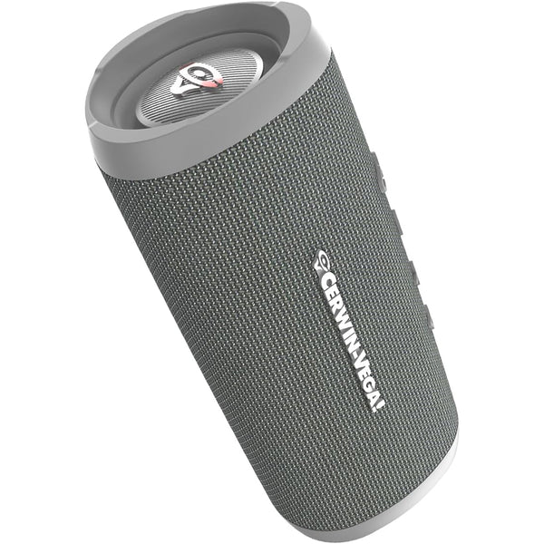 CERWIN-VEGA! Vega Mini Portable Wireless Speakers with Bluetooth,Bluetooth Speaker, VMGRY Powerful Bass, Portable Wireless Water Resistant Speakers for Travel, Home, and Outdoor Use – Gray