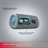 CERWIN-VEGA! Vega Mini Portable Wireless Speakers with Bluetooth,Bluetooth Speaker, VMGRY Powerful Bass, Portable Wireless Water Resistant Speakers for Travel, Home, and Outdoor Use – Gray