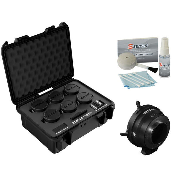 DZOFilm Vespid2 T1.9  6-Prime Lens Kit 18/24/35/50/85/105mm (PL Mount) Bundle with DZOFilm Octopus Lens Adapter (PL to Sony E), GB LENS CLEANING KIT