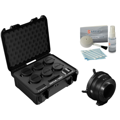 DZOFilm Vespid2 T1.9  6-Prime Lens Kit 18/24/35/50/85/105mm (PL Mount) Bundle with DZOFilm Octopus Lens Adapter (PL to Sony E), GB LENS CLEANING KIT