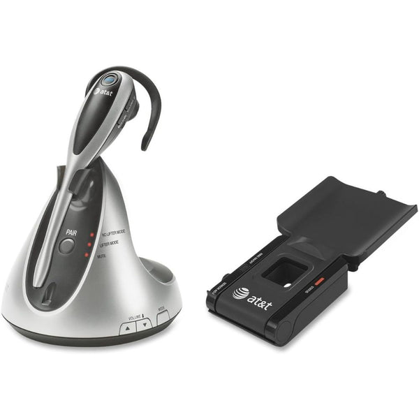 AT&T TL7612 DECT 6.0 Expandable Cordless Headset with Handset Lifter and Mute Controls for SB67138, SB67025, SB67030 and SB67031, Black/Silver