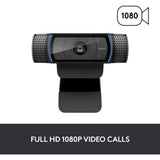 Logitech HD Pro Webcam C920, Widescreen Video Calling and Recording, 1080p Camera, Desktop or Laptop Webcam