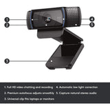Logitech HD Pro Webcam C920, Widescreen Video Calling and Recording, 1080p Camera, Desktop or Laptop Webcam