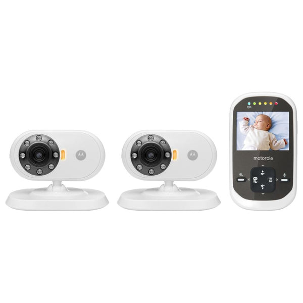 Motorola MBP25-2 Wireless Video Baby Monitor LCD Color Screen and Two Cameras, 2.4 Inch