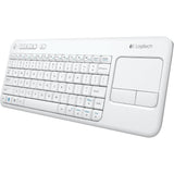 Logitech Wireless Touch Keyboard k400 with Built-in Multi-Touch Touchpad, White